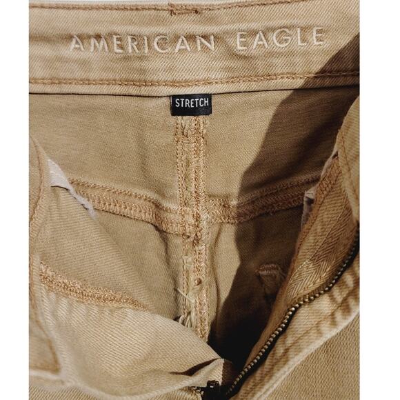American Eagle Stretch Mom Straight Jeans Toasted Almond Tan 4 / 27 - Picture 5 of 9